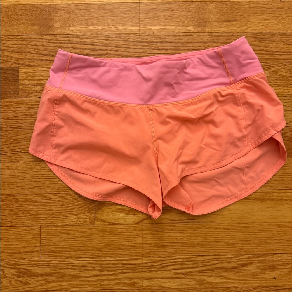 orange lululemon shorts size 4